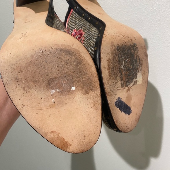 Cole Haan Women’s Kyrene Boho Heel Clog Embroidered Wooden Leather Beautiful 9.5 - Picture 13 of 15